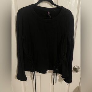 Betsey Johnson Black Crewneck Sweater with Logo Tag on back